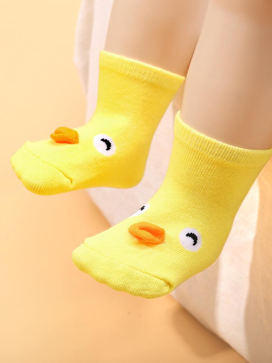 Bebé Calcetines tobilleros con estampado de dibujos animados - Amarillo - Ver 1