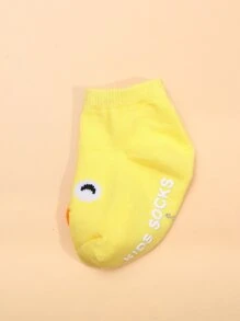Bebé Calcetines tobilleros con estampado de dibujos animados - Amarillo - Ver 3
