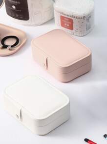 1pc Random Jewelry Storage Box, 16x11cm Multifunction Ring Box, Necklace Organizer For Home - Multicolor - View 2