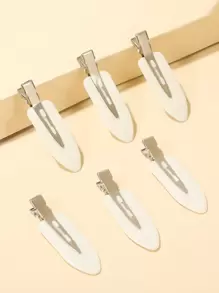 6pcs White Leaf-Shaped No Trace Hair Clip, Hair Tools, Hair Products And Accessories For Barber Salon Beauty Travel Essentials,Back To School,Travel Holiday Essentials,Hair Accessories For Women - White - View 1