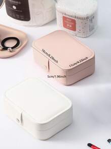 1pc Random Jewelry Storage Box, 16x11cm Multifunction Ring Box, Necklace Organizer For Home - Multicolor - View 5