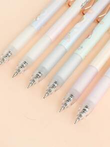 6pcs Cartoon Graphic Gel Pen - Black - View 3