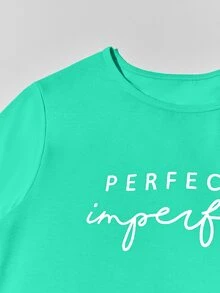 SHEIN Unity Letter Graphic Bodycon Dress - Mint Green - View 5
