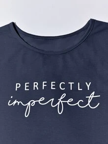 SHEIN Unity Letter Graphic Bodycon Dress - Navy Blue - View 4