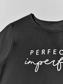 SHEIN Unity Letter Graphic Bodycon Dress - Dark Grey - View 5