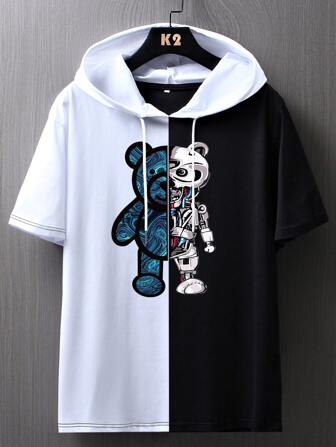 Manfinity Roughcore Men T-Shirts Fit Short Sleeve Graphic Tee Animal Casual