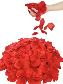 500 piezas pétalos de rosa artificiales, pétalos de flores artificiales para la boda del día de San Valentín, decoración de flores - Rojo - Ver 1
