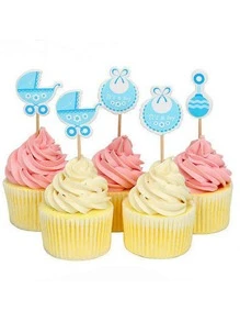 18pcs Baby Shower Party Cake Topper - Multicolor - View 1