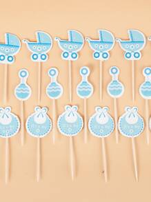 18pcs Baby Shower Party Cake Topper - Multicolor - View 2