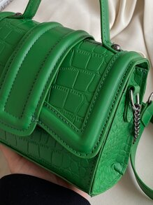 CONTAINEVERY Không thấm nước, nhẹ, túi hobo cá sấu mini dập nổi thông thường dành cho nữ tuổi teen Sinh viên đại học, tân binh và công nhân cổ trắng Hoàn hảo cho văn phòng, đại học, công việc, kinh doanh, đi làm - màu xanh lá - Xem 4