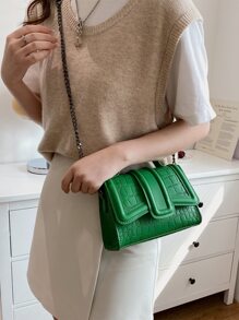 CONTAINEVERY Không thấm nước, nhẹ, túi hobo cá sấu mini dập nổi thông thường dành cho nữ tuổi teen Sinh viên đại học, tân binh và công nhân cổ trắng Hoàn hảo cho văn phòng, đại học, công việc, kinh doanh, đi làm - màu xanh lá - Xem 5