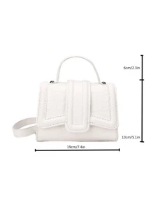 CONTAINEVERY Lightweight,Business Casual Mini Crocodile Embossed Flap Chain Square Bag For Teen Girls Women College Students,Rookies & White-collar Workers Perfect for Office,College,Work ,Business,Commute,Outdoors, Travel, Outings - White - View 4