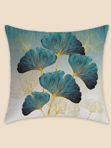Ginkgo Biloba Print Cushion Cover Without Filler - Multicolor - View 1