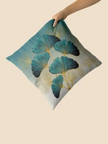 Ginkgo Biloba Print Cushion Cover Without Filler - Multicolor - View 3