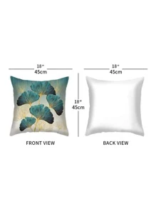 Ginkgo Biloba Print Cushion Cover Without Filler - Multicolor - View 4