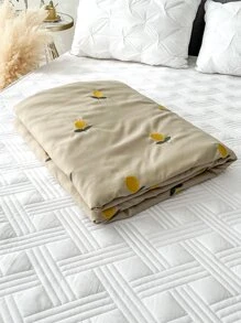 Colcha limón con bordado - Caqui - Ver 2