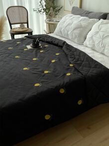 Lemon Embroidered Quilted Bedspread