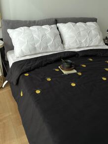 Lemon Embroidered Quilted Bedspread