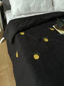 Lemon Embroidered Quilted Bedspread