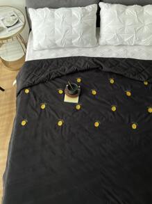 Lemon Embroidered Quilted Bedspread