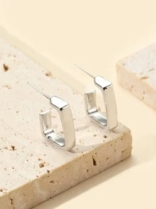 Khuyên tai hình học Cuff Hoop - Bạc - Xem 1