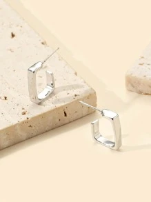 Khuyên tai hình học Cuff Hoop - Bạc - Xem 2