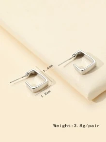 Khuyên tai hình học Cuff Hoop - Bạc - Xem 3