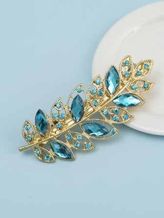水鑽樹葉裝飾彈簧夾