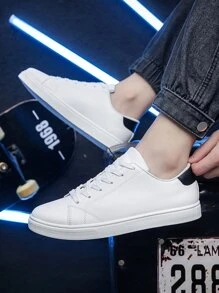 Nam Đơn giản Và Thoải mái Trắng Giày thể thao , Giải trí Giày thể thao Với Chống trơn trượt Đế Đối với Sử dụng , Thích hợp Đối với Sinh viên , Toàn trận Phong cách - trắng - Xem 7