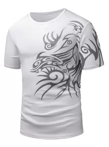 Manfinity Men Graphic Print Tee - White - View 1