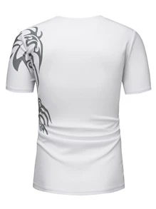 Manfinity Men Graphic Print Tee - White - View 2