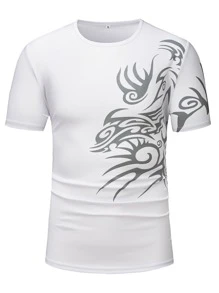 Manfinity Men Graphic Print Tee - White - View 5