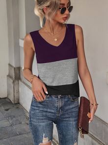 Top sans manches à blocs de couleurs - Multicolore - Voir 4