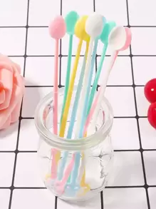 50pcs Mixed Color Mixing Spoon, Modern Plastic Silicone Spoon For DIY