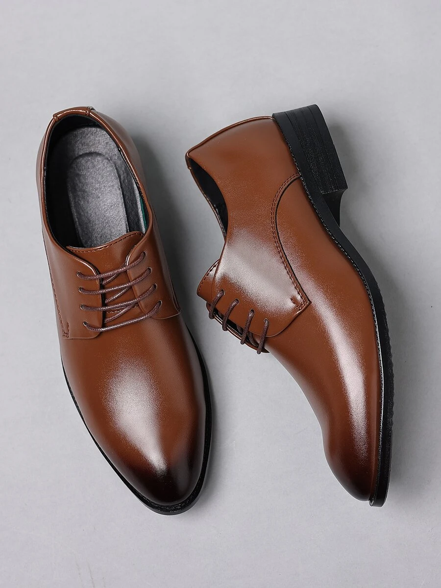 男士漸層前綁帶牛津鞋 - 棕色 - 查看 1