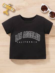 Baby Letter Graphic Tee - Black - View 1