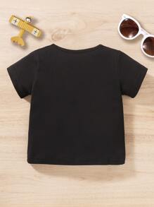 Baby Letter Graphic Tee - Black - View 2