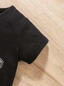 Baby Letter Graphic Tee - Black - View 6