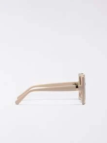 Gafas de moda de lentes tintadas - Beis - Ver 5