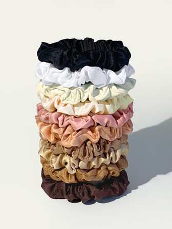 3pcs/10pcs Dark Color Mini Elastic Hair Ties, Gentle Scrunchies Hair Accessories Setscrunchy Hair Ties