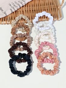 3/10 dây buộc tóc co giãn mini màu tối, bộ phụ kiện tóc chun buộc tóc mềm mại - Nhiều màu - Xem 3