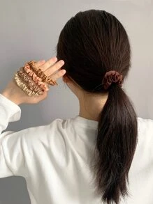 3/10 dây buộc tóc co giãn mini màu tối, bộ phụ kiện tóc chun buộc tóc mềm mại - Nhiều màu - Xem 6