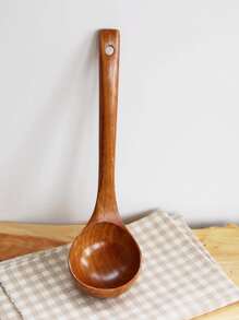 1个简约实用多用途木制烹饪勺 - 棕色 - 查看 2