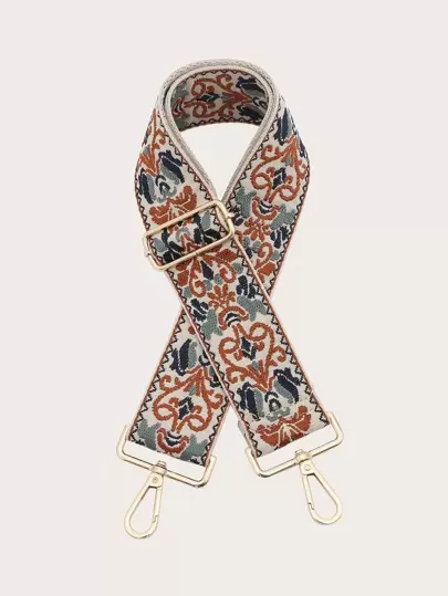 幾何学的 刺繡詳細 カラーブロック ストラップの画像