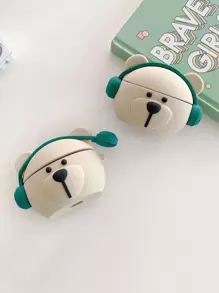 Funda con forma de oso de peluche con manzana, oso 3D lindo y compatible con AirPods 1/2 y AirPods Pro, estilo kawaii - Multicolor - Ver 4