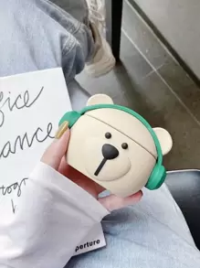 Funda con forma de oso de peluche con manzana, oso 3D lindo y compatible con AirPods 1/2 y AirPods Pro, estilo kawaii - Multicolor - Ver 5