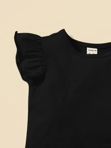 SHEIN Bộ đồ Em bé Xù Hoa Ăn mặc đẹp - màu đen - Xem 3