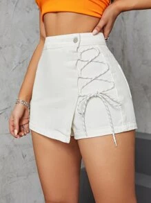 SHEIN Essnce Skort con cordón delantero