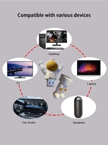 1 pieza Memoria USB astronauta en forma de - Blanco - Ver 5