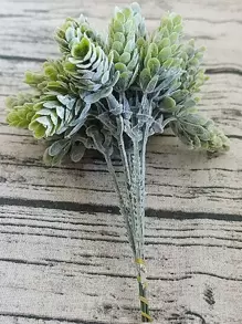 30株人造塑料菠萝草，抗紫外线，适用于户外花园、阳台、窗台、家居、房间、餐桌装饰，情人节、生日、毕业季家居装饰、返校季房间装饰、学习用品、人造植物 - 綠色 - 查看 2